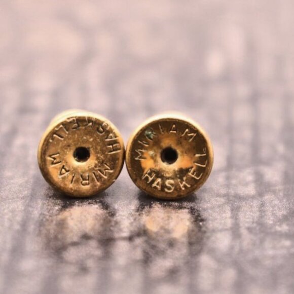 Miriam Haskell Earrings Crystal Briolette Drops Dangle Chandelier Glass Goldtone - Picture 5 of 7